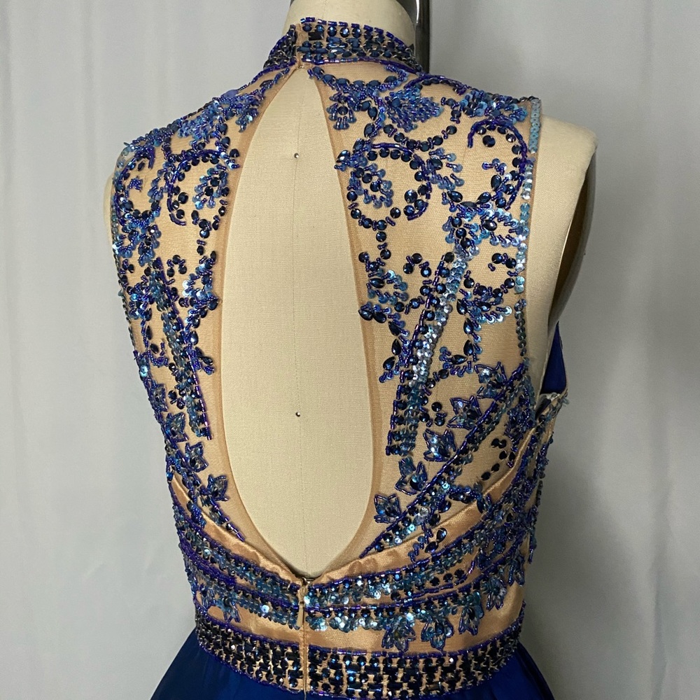 Sherri Hill blue beaded special occasion dress - Picture 6 of 8